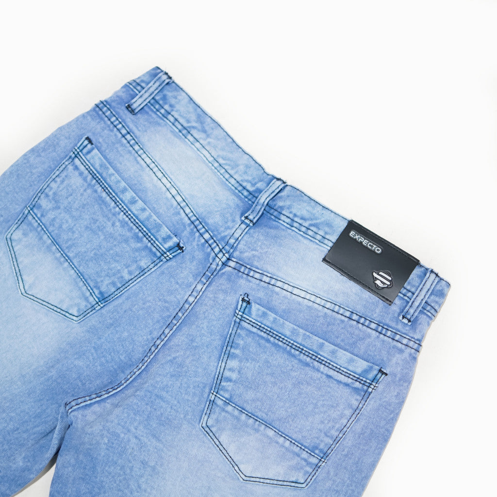 Expecto by VELOCUST - Celana Pendek Jeans Wringkle Snow Spray