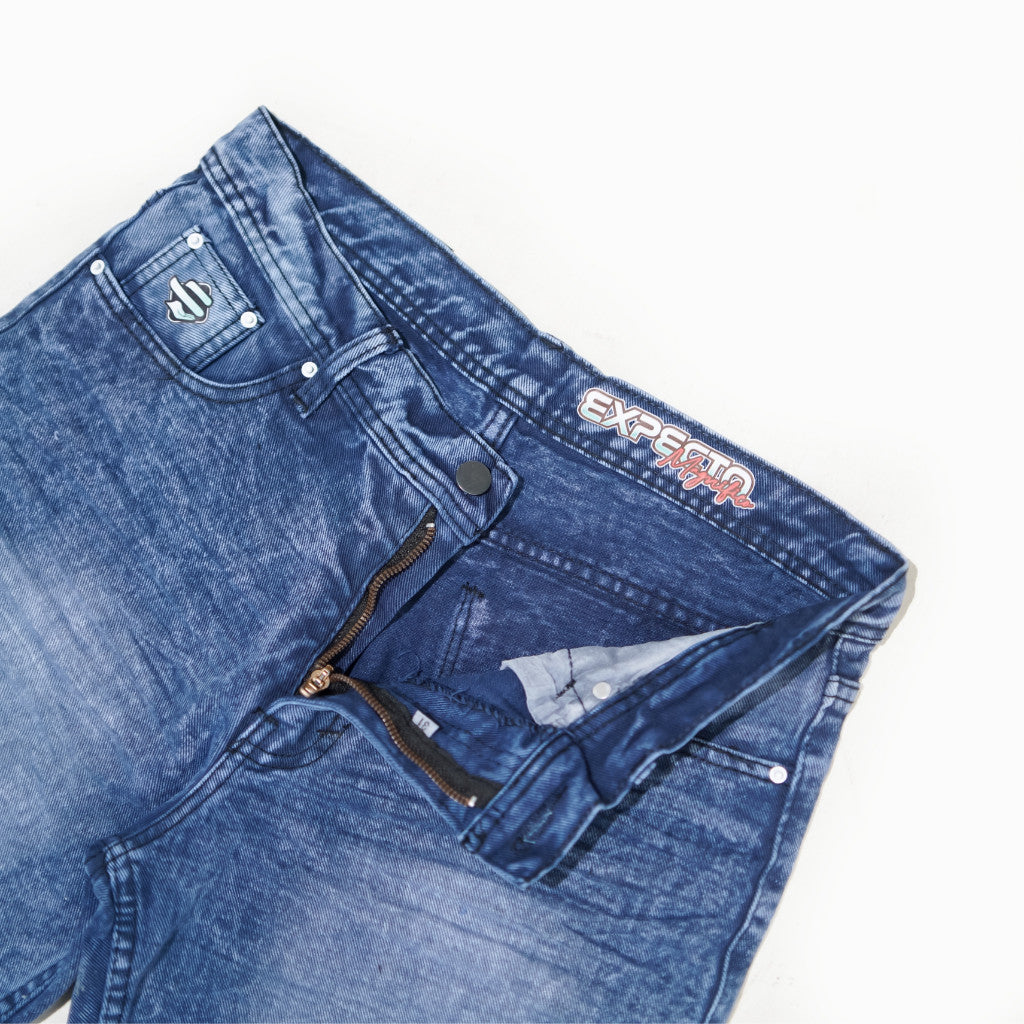Expecto by VELOCUST - Celana Pendek Jeans Wringkle Snow Spray