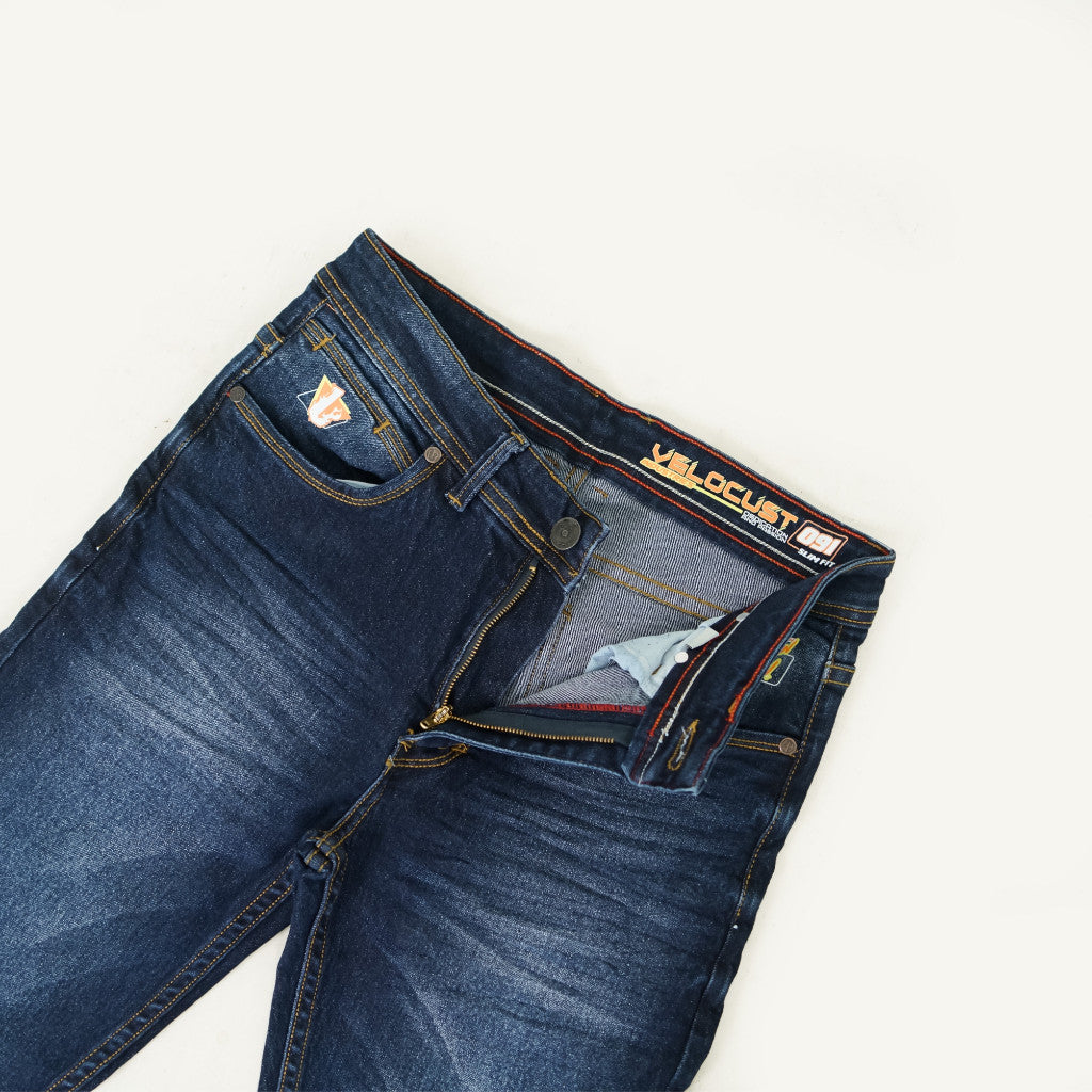 VELOCUST - Celana Jeans Slimfit Wringkle Blue Series
