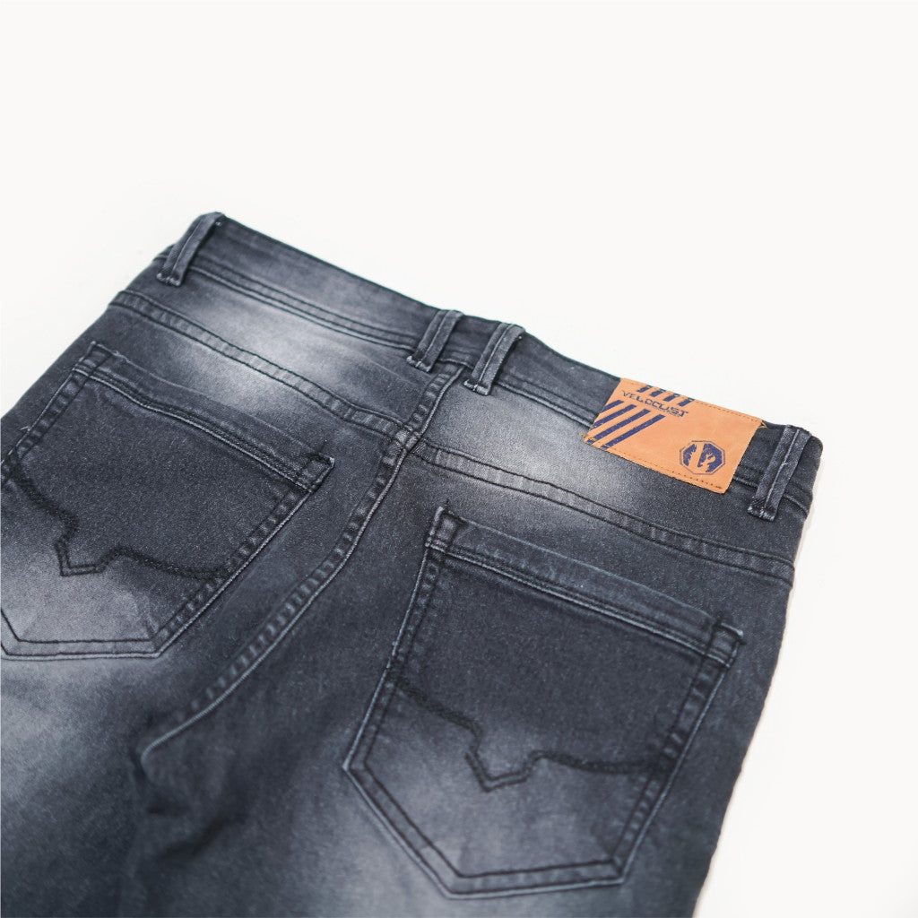 VELOCUST - Celana Jeans Selvedge Slimfit Wringkle Black Series