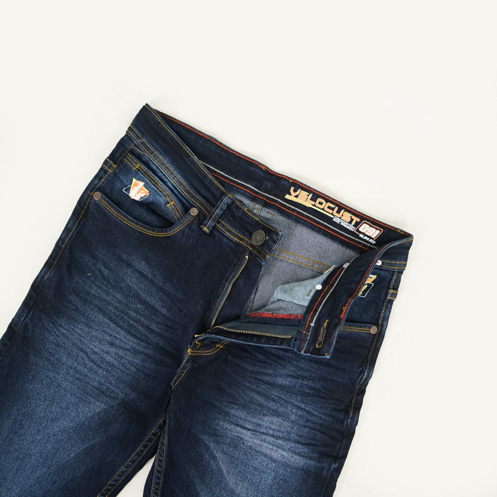VELOCUST - Celana Jeans Slimfit Wringkle Blue Series
