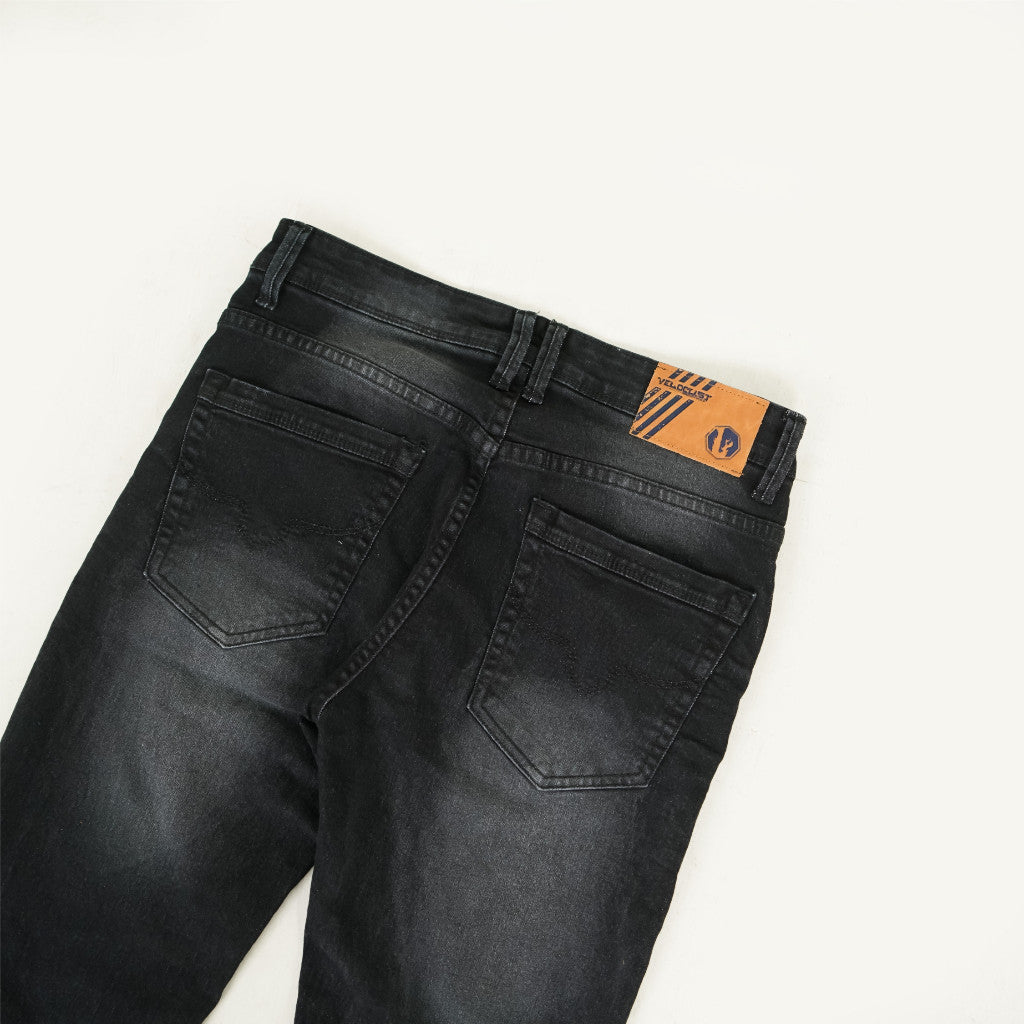 VELOCUST - Celana Jeans Slimfit Sobek Laser Black Series