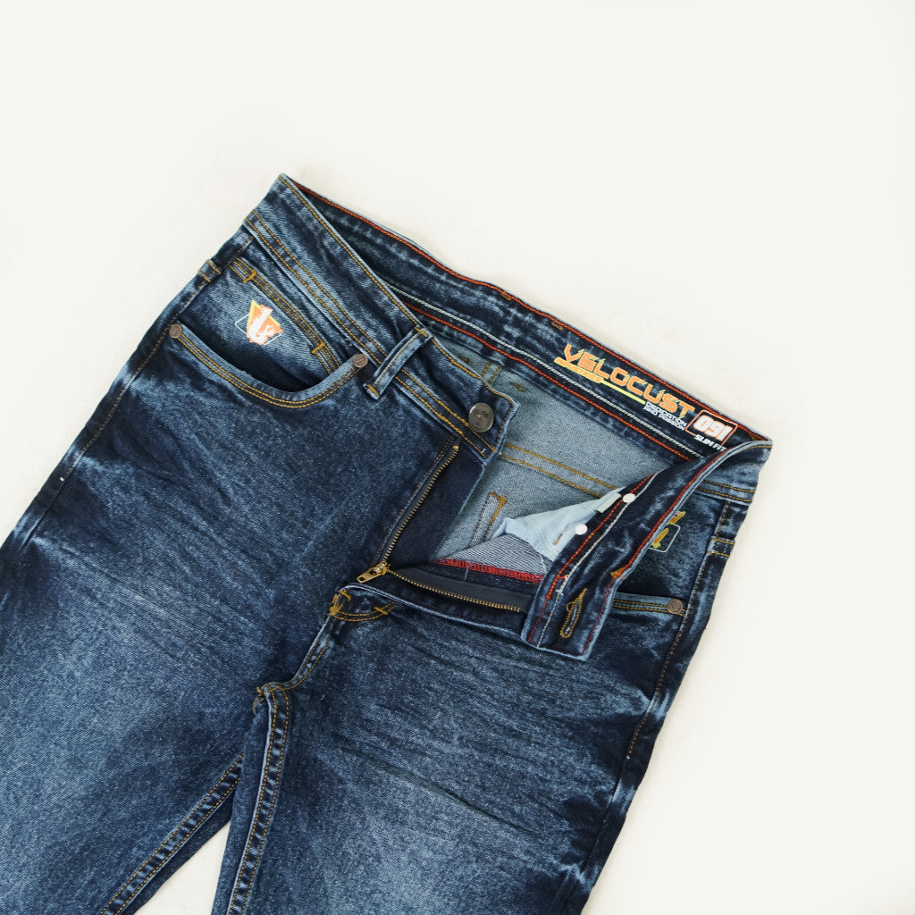 VELOCUST - Celana Jeans Slimfit Wringkle Blue Series