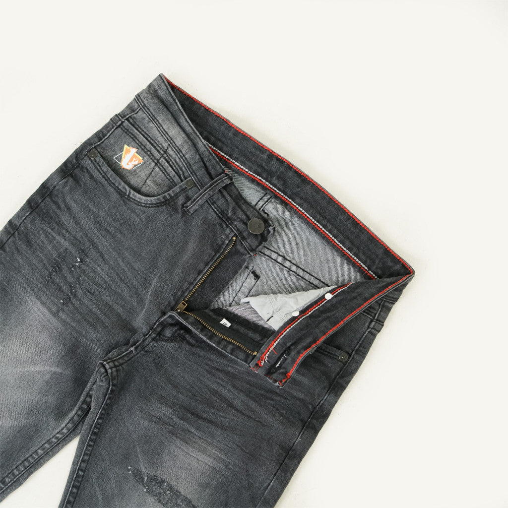 VELOCUST - Celana Jeans Slimfit Sobek Laser Black Series