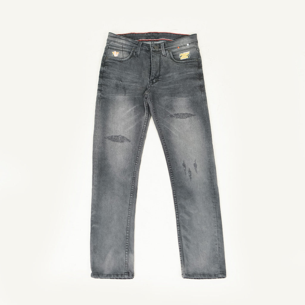 VELOCUST - Celana Jeans Slimfit Sobek Laser Black Series