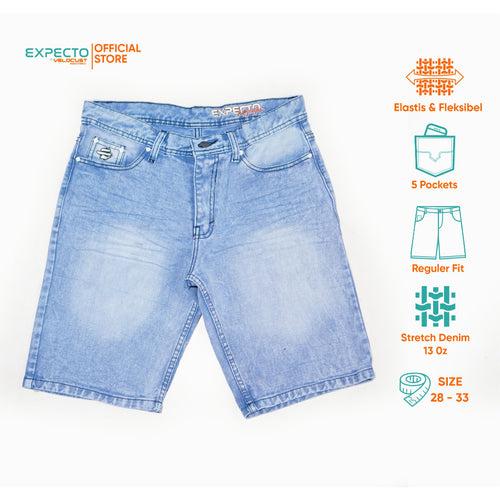Expecto by VELOCUST - Celana Pendek Jeans Wringkle Snow Spray