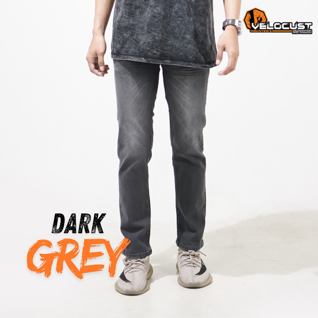 VELOCUST - Celana Jeans Selvedge Slimfit Wringkle Black Series