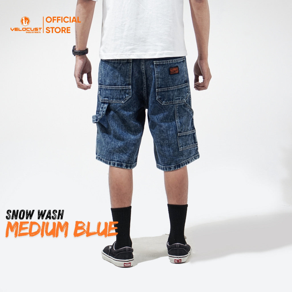 VELOCUST - MECHANOS Celana Pendek Jorts Pants Carpenter Denim Washing