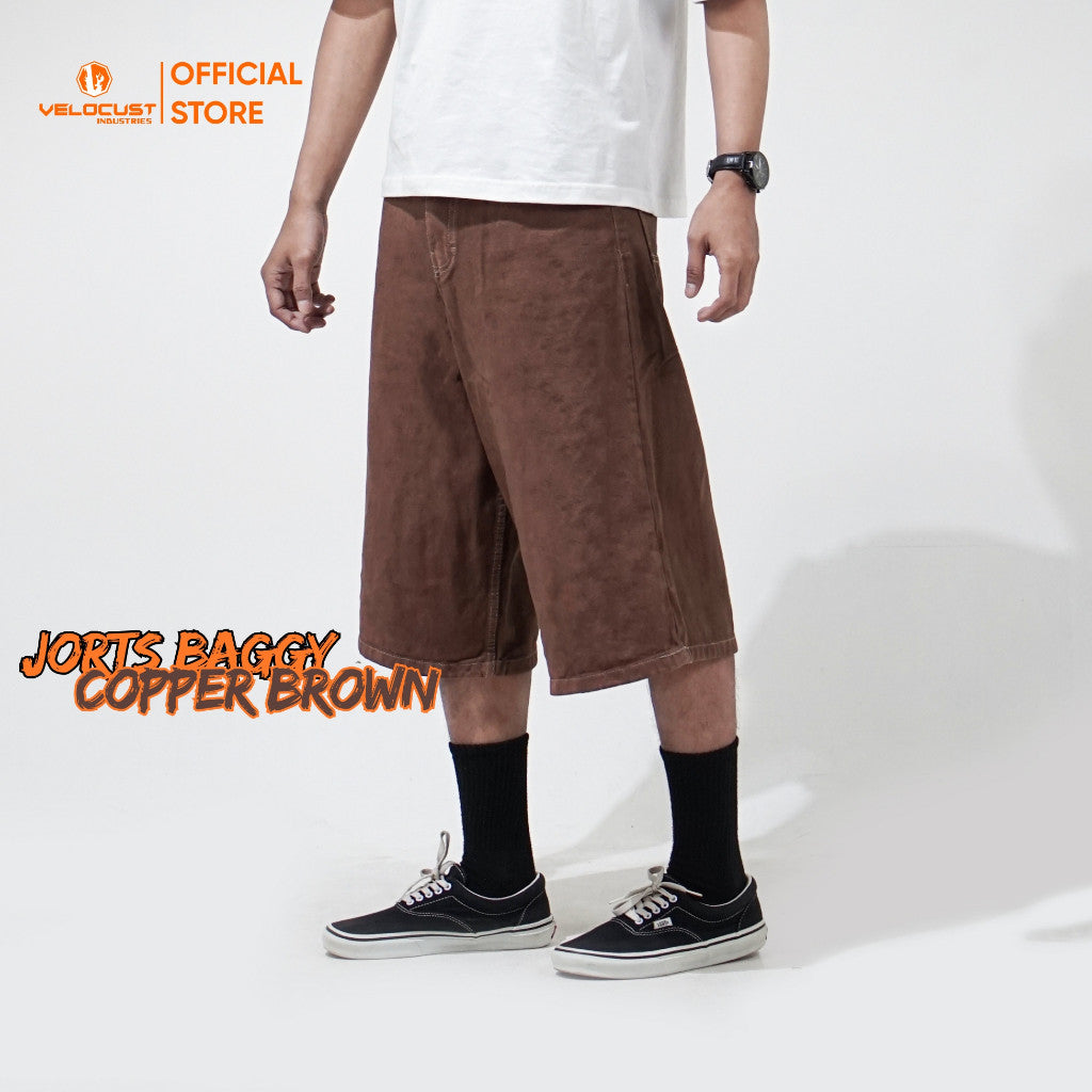 VELOCUST - INTERUM Celana Pendek Unisex Jorts Pants Loosefit Earthtone