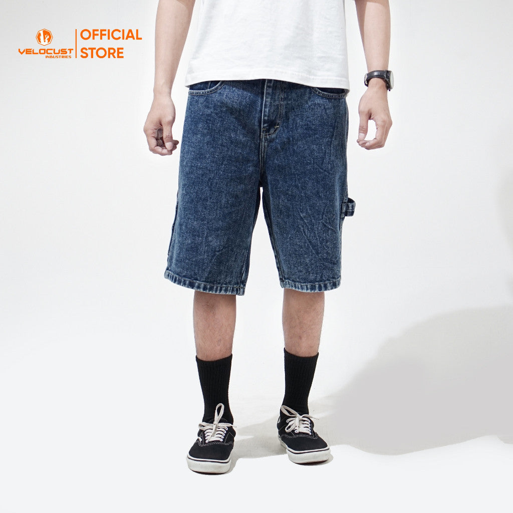 VELOCUST - MECHANOS Celana Pendek Jorts Pants Carpenter Denim Washing