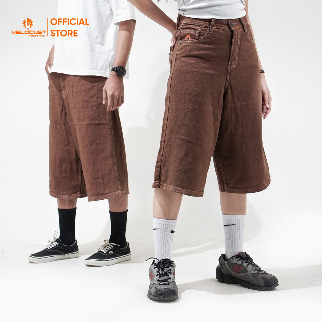 VELOCUST - INTERUM Celana Pendek Unisex Jorts Pants Loosefit Earthtone