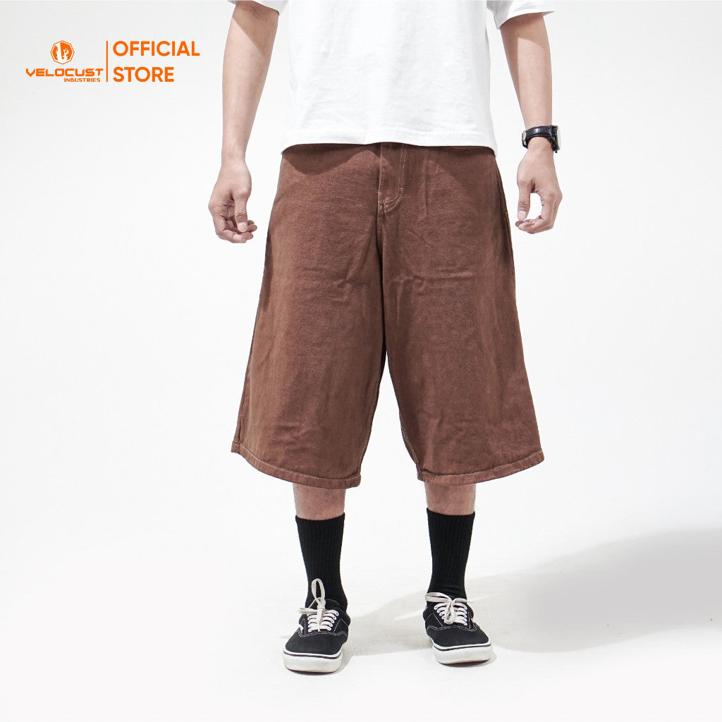 VELOCUST - INTERUM Celana Pendek Unisex Jorts Pants Loosefit Earthtone