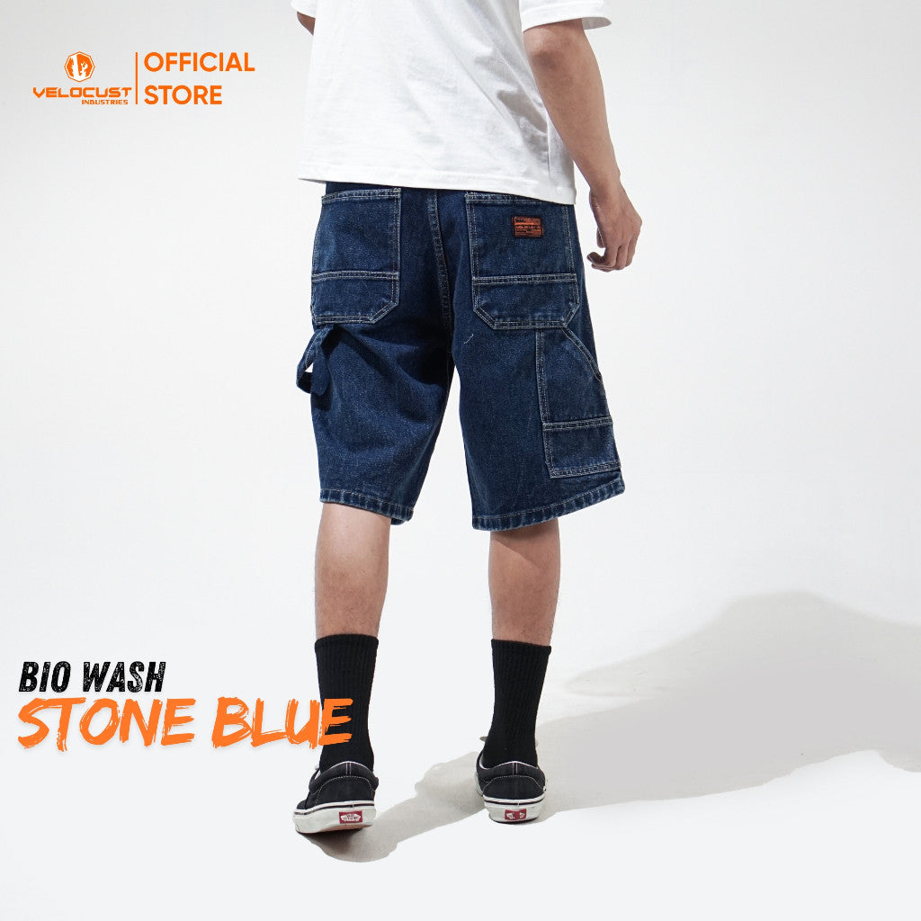 VELOCUST - MECHANOS Celana Pendek Jorts Pants Carpenter Denim Washing