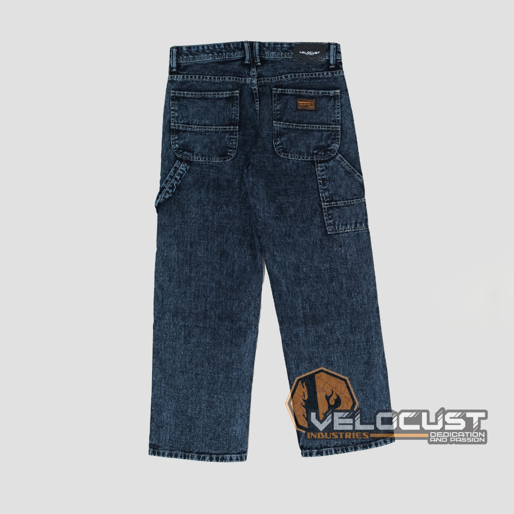VELOCUST - TECHNICA Celana Panjang Jeans Loosefit Carpenter Pants Dark Snow Washing