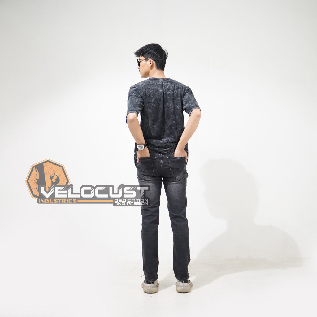 VELOCUST - Celana Jeans Selvedge Slimfit Wringkle Black Series