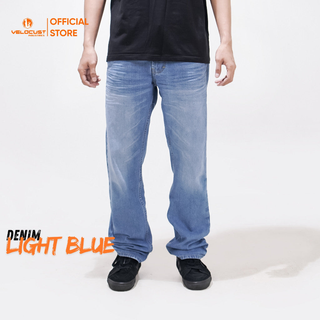 VELOCUST - ORTHOS Celana Panjang Jeans Selvedge Accent Wringkle Standard Reguler Fit Denim Washing 13 oz