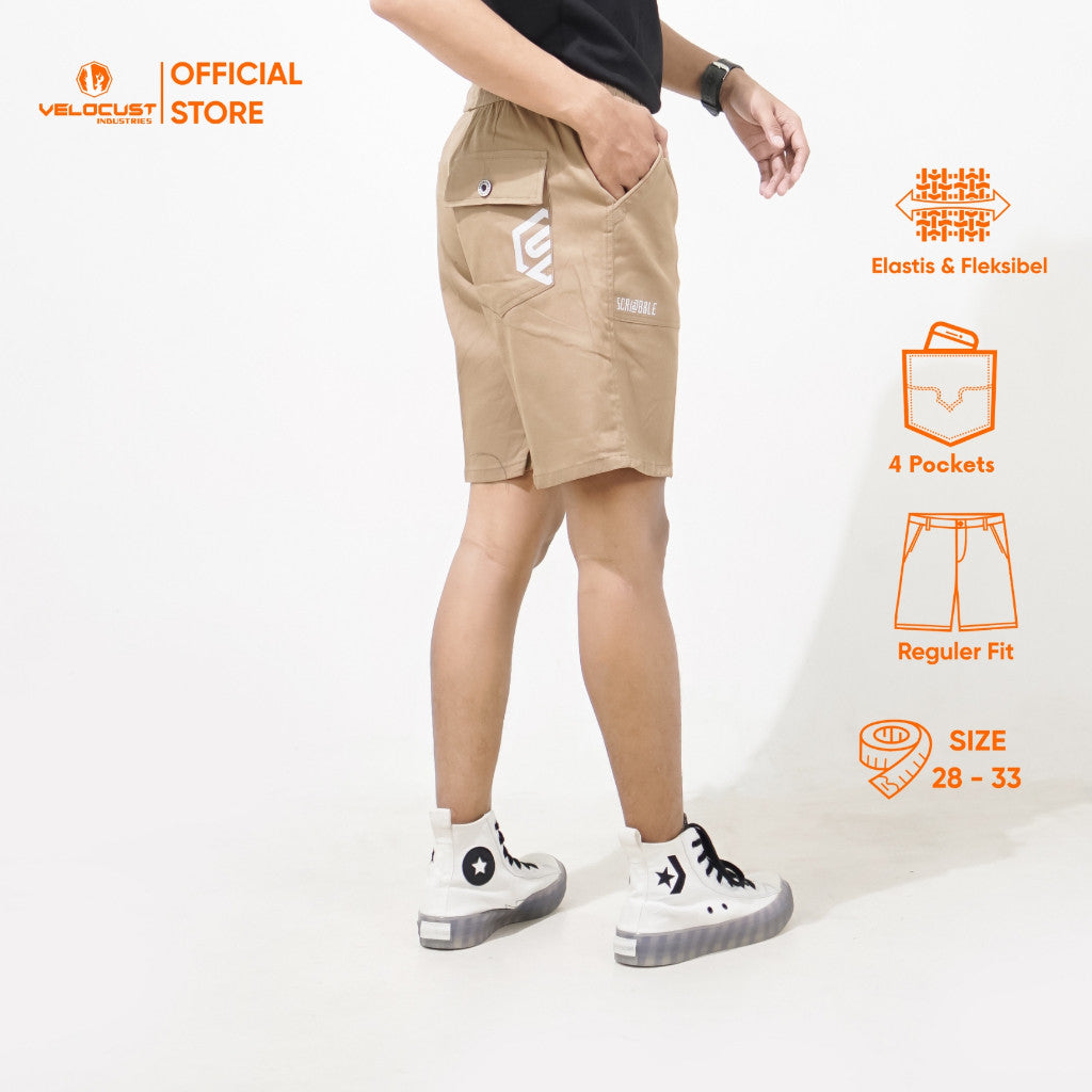 VELOCUST - Celana Boardshort Chinos Pocket Printing Fatigue