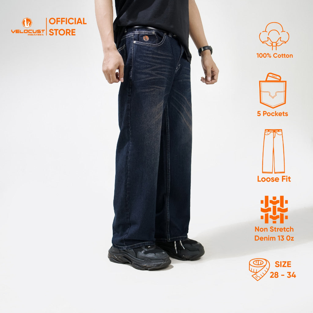 VELOCUST - VESPERA Celana Panjang Jeans Loosefit Loose Pants Denim Washing