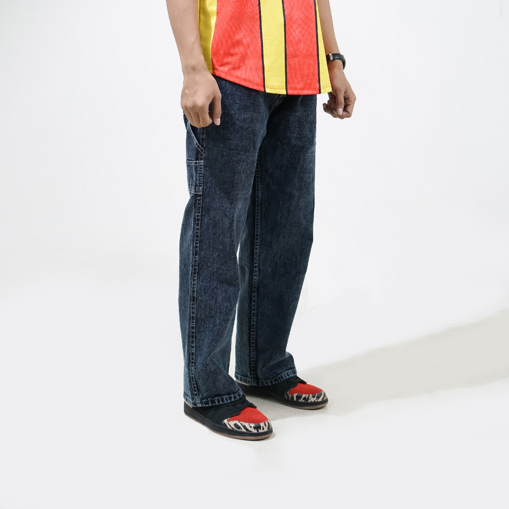 VELOCUST - TECHNICA Celana Panjang Jeans Loosefit Carpenter Pants Dark Snow Washing