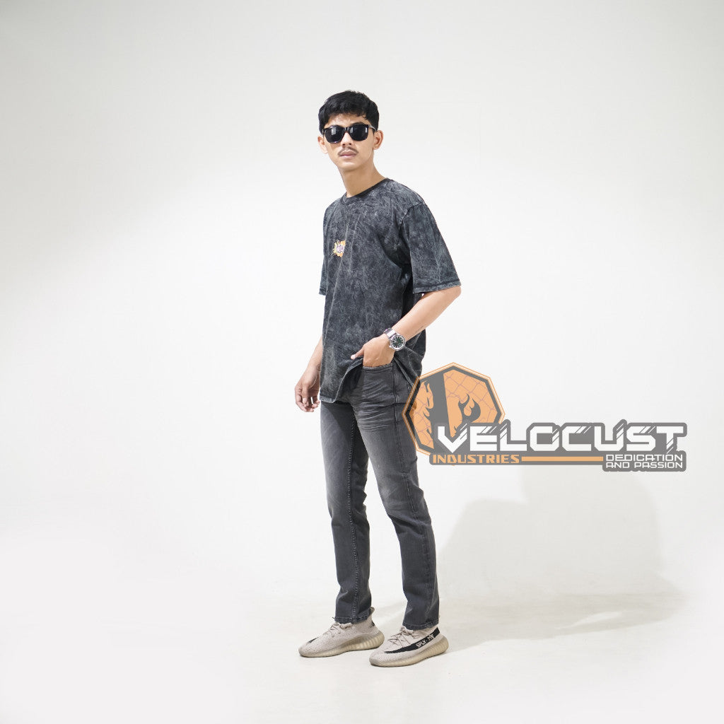 VELOCUST - Celana Jeans Selvedge Slimfit Wringkle Black Series