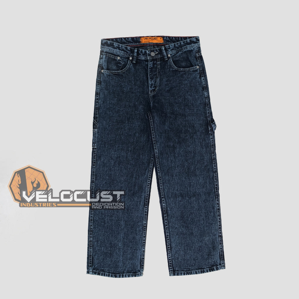 VELOCUST - TECHNICA Celana Panjang Jeans Loosefit Carpenter Pants Dark Snow Washing