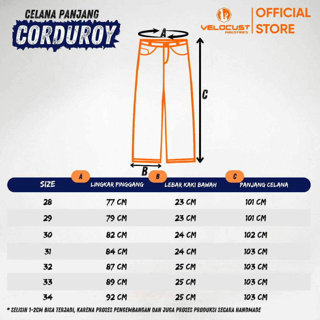 VELOCUST - TERRA Celana Panjang Corduroy Baggy Loose Fit Premium