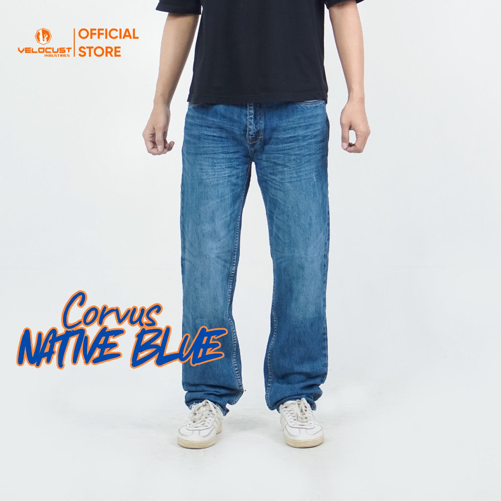 VELOCUST - ARCHETYPUS Celana Panjang Jeans Corvus Reguler Fit Platinum Blue Series