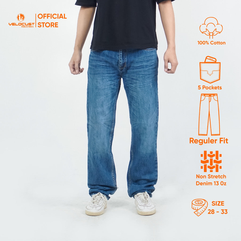 VELOCUST - ARCHETYPUS Celana Panjang Jeans Corvus Reguler Fit Platinum Blue Series