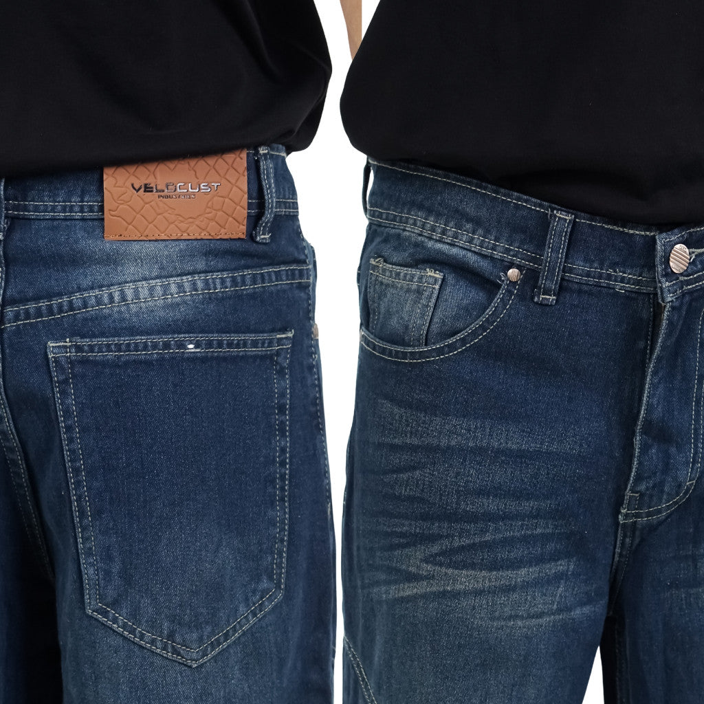 VELOCUST - CHIROPTERA Celana Panjang Jeans Lengkung Panel Curved Wave Stitch Washing Vintage Jeans
