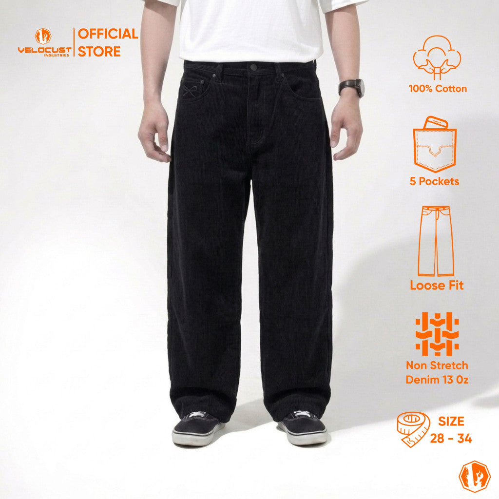 VELOCUST - TERRA Celana Panjang Corduroy Baggy Loose Fit Premium