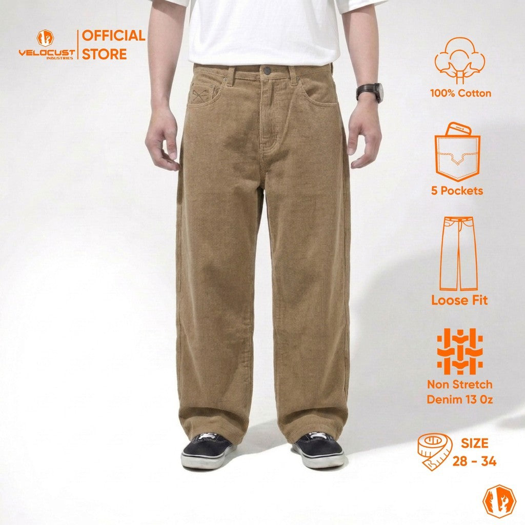 VELOCUST - TERRA Celana Panjang Corduroy Loose Fit Premium