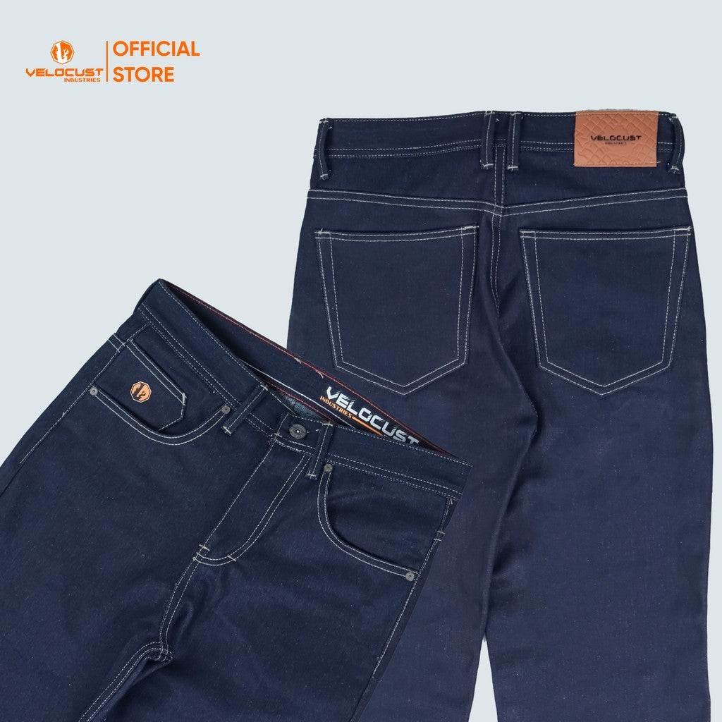 VELOCUST - GENESIS Celana Panjang Jeans Loosefit Loose Pants Raw Denim Indigo Blue & Black