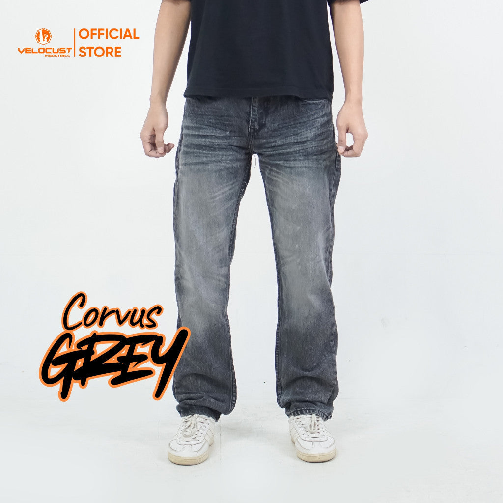 VELOCUST - ARCHETYPUS Celana Panjang Jeans Corvus Reguler Fit Platinum Black Series