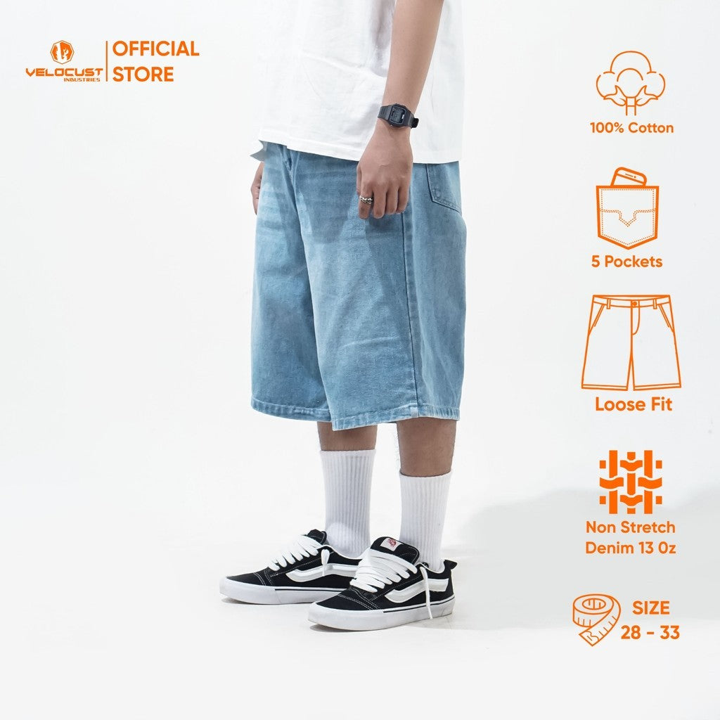 VELOCUST - BREVIS Celana Pendek Jorts Pants Loosefit Denim