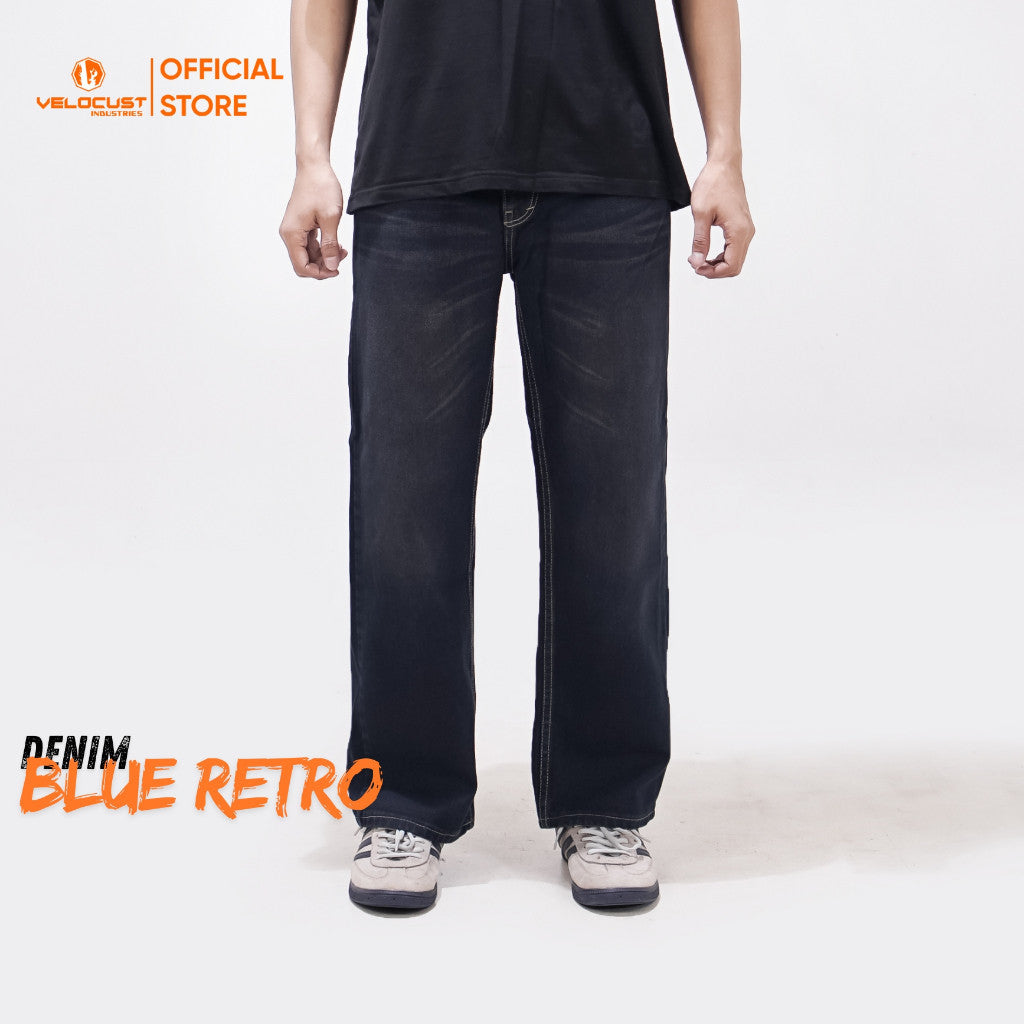 VELOCUST - VESPERA Celana Panjang Jeans Baggy Barrel Denim Washing Classic Light Blue