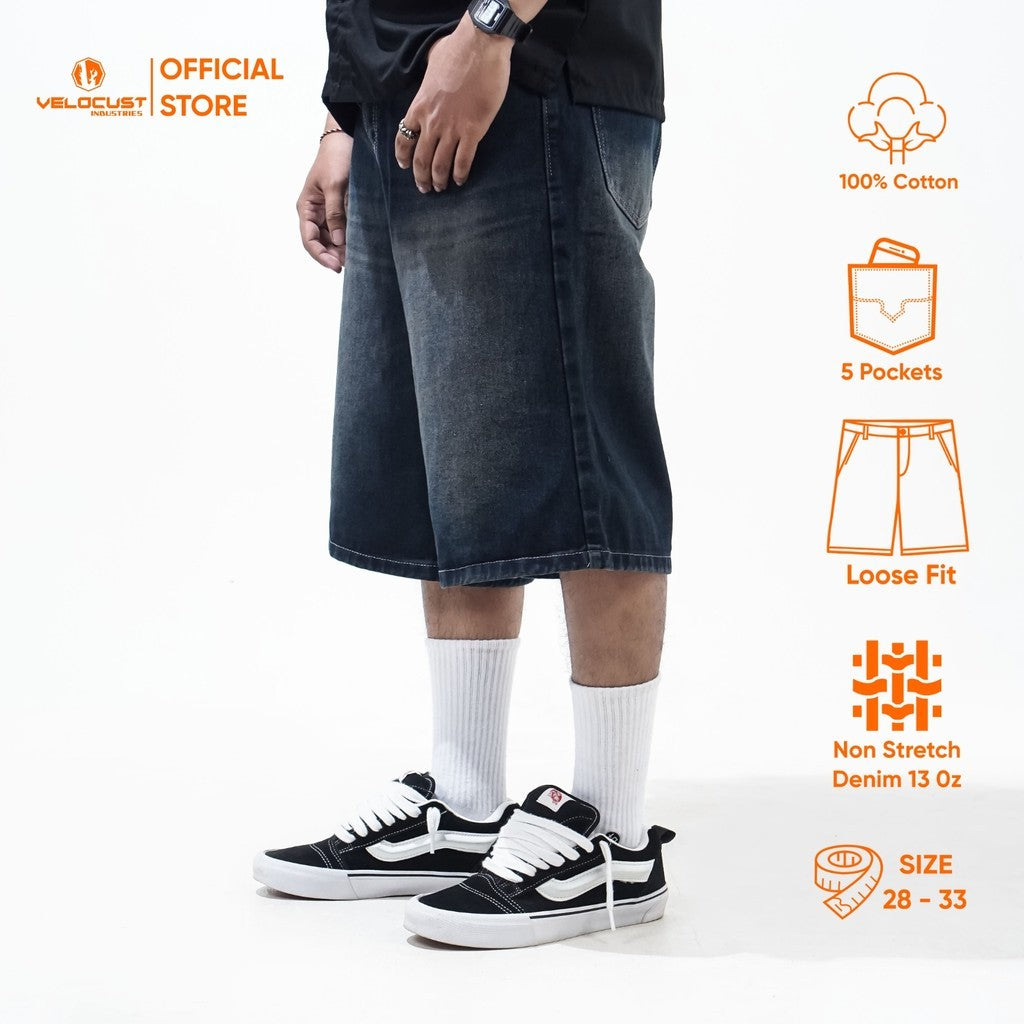 VELOCUST - BREVIS Celana Pendek Jorts Pants Loosefit Denim