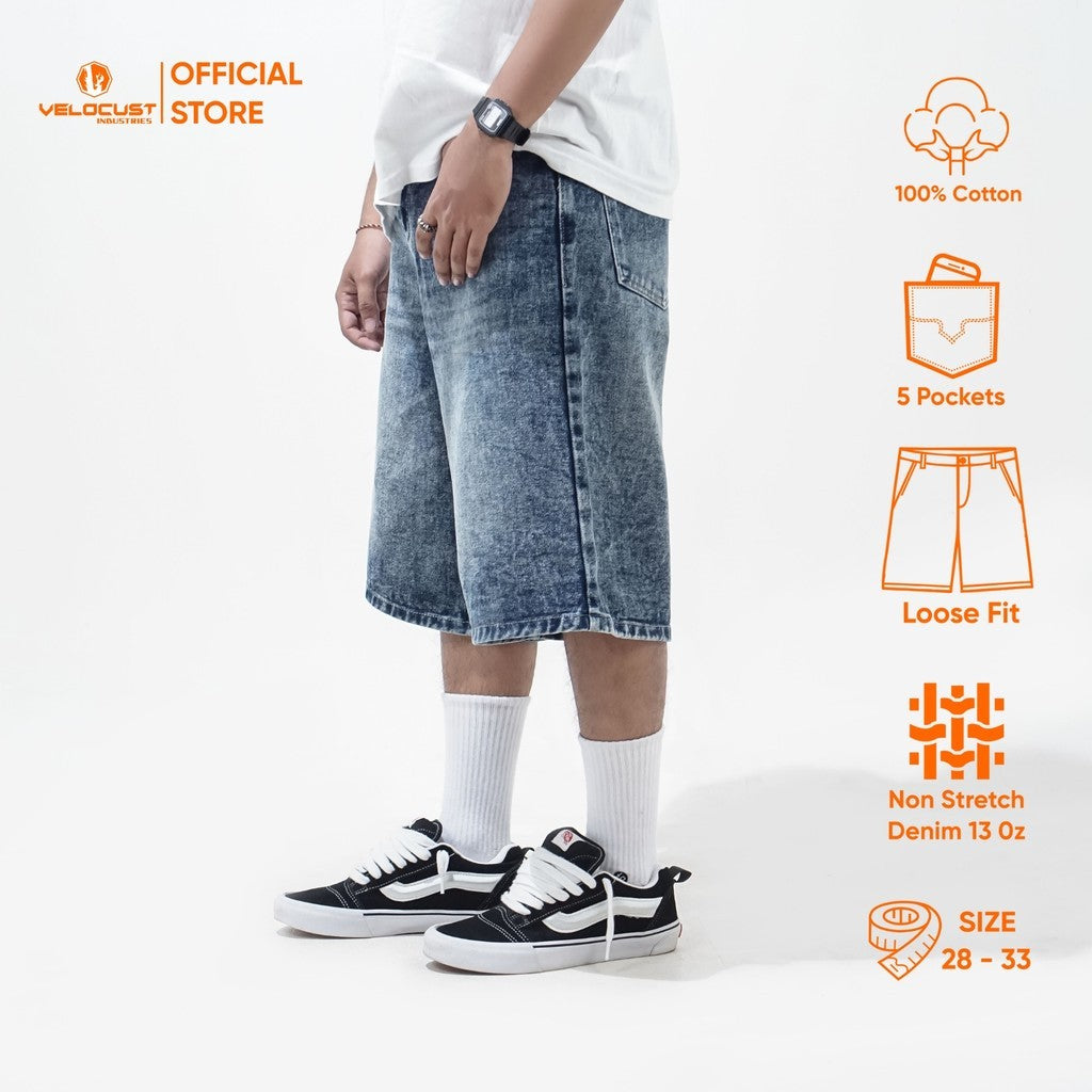 VELOCUST - BREVIS Celana Pendek Jorts Pants Loosefit Denim