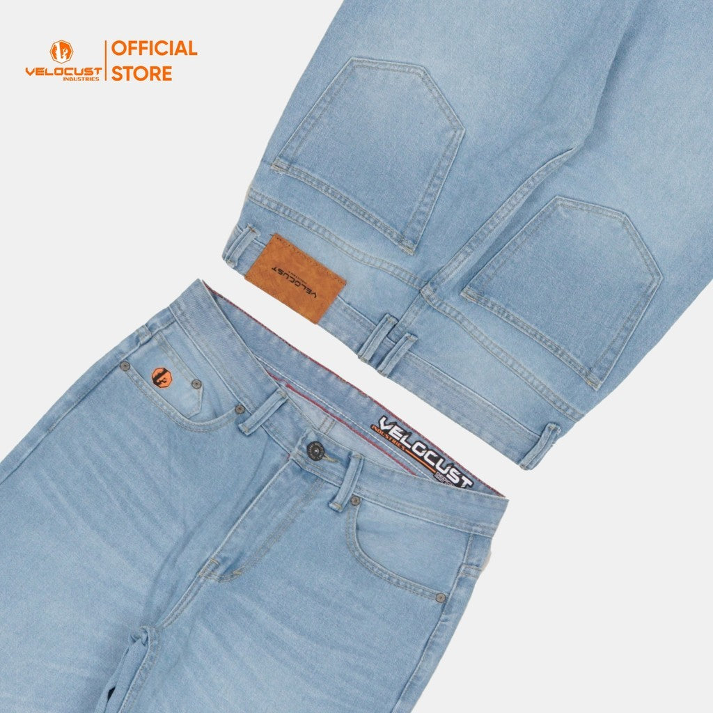 VELOCUST - VESPERA Celana Panjang Jeans Baggy Barrel Denim Washing Classic Light Blue